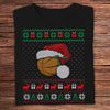 Basketball With Santa Hat Ugly Christmas Shirts