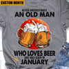 Never Underestimate An Old Man Who Loves Beer Personalized Shirts