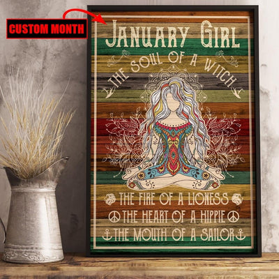 January Girl The Soul Of Witch The Heart Of Hippie Personalized Birthday Poster, Canvas