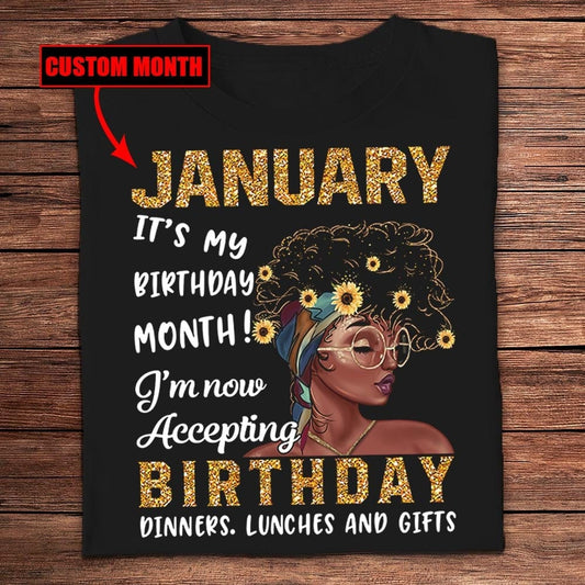January It's My Birthday Month Personalized Birthday Shirts