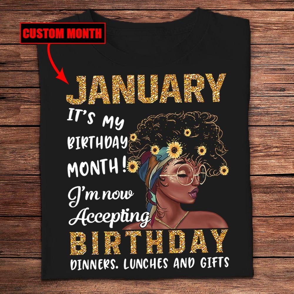 Enero es el mes de mi cumpleaños Camisetas de cumpleaños personalizadas