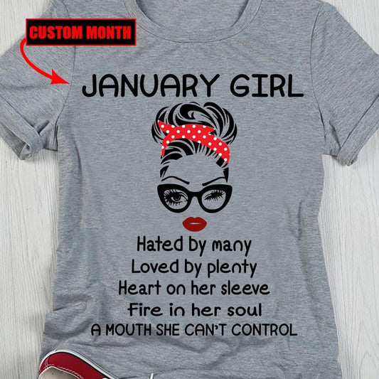 January Girl Hated By Many Loved By Plenty Personalized Birthday Shirts