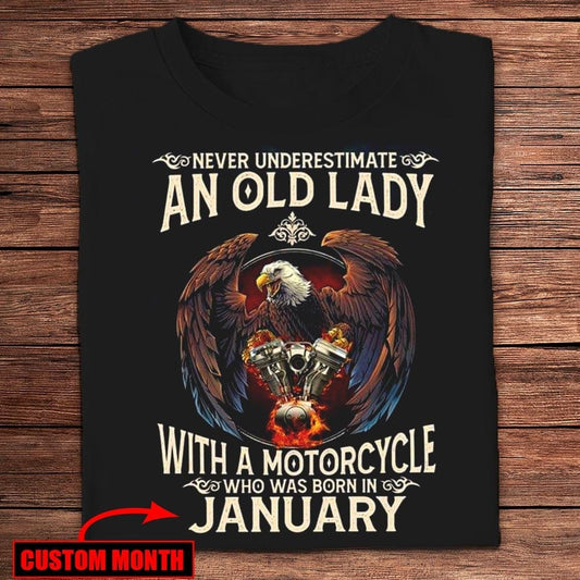Never Underestimate An Old Lady Born In January Personalized Birthday Shirts