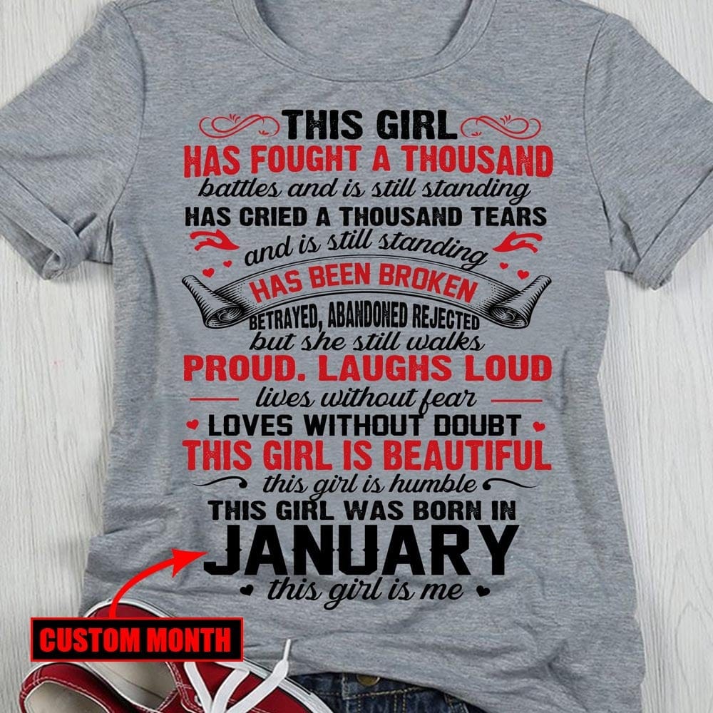 This Girl Was Born In January Personalized Birthday Shirts