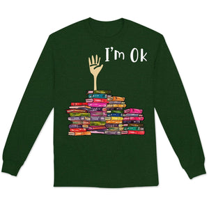 Sudadera con capucha y camisetas con el mensaje "Estoy bien, libros"