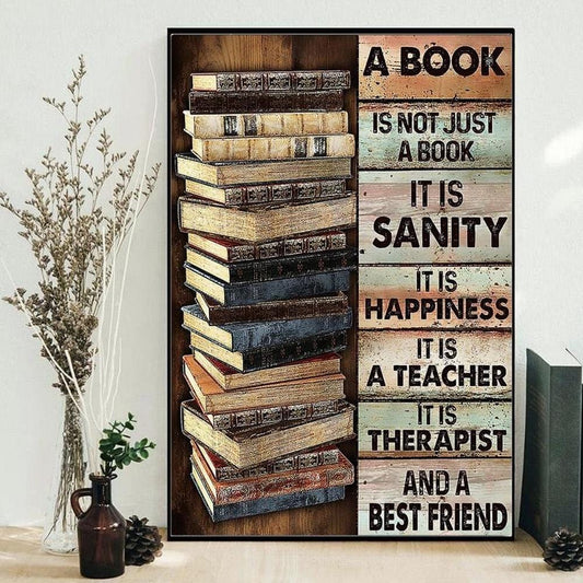 Un libro no es solo un libro, es cordura Póster, Lienzo