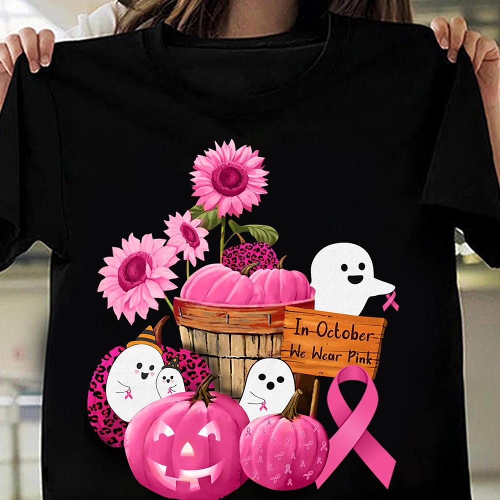 In October We Wear Pink, Halloween Breast Cancer Shirts