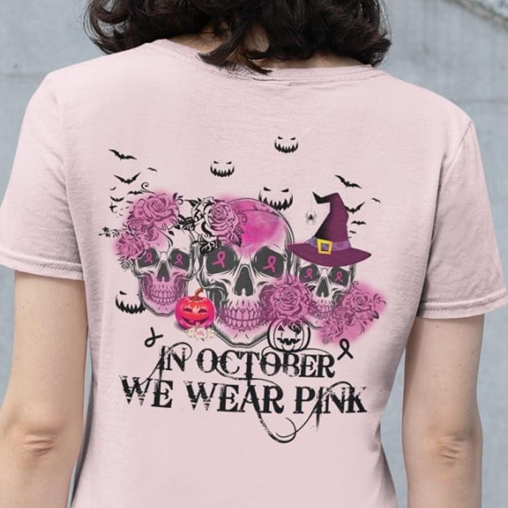 In October We Wear Pink, Halloween Breast Cancer Shirts