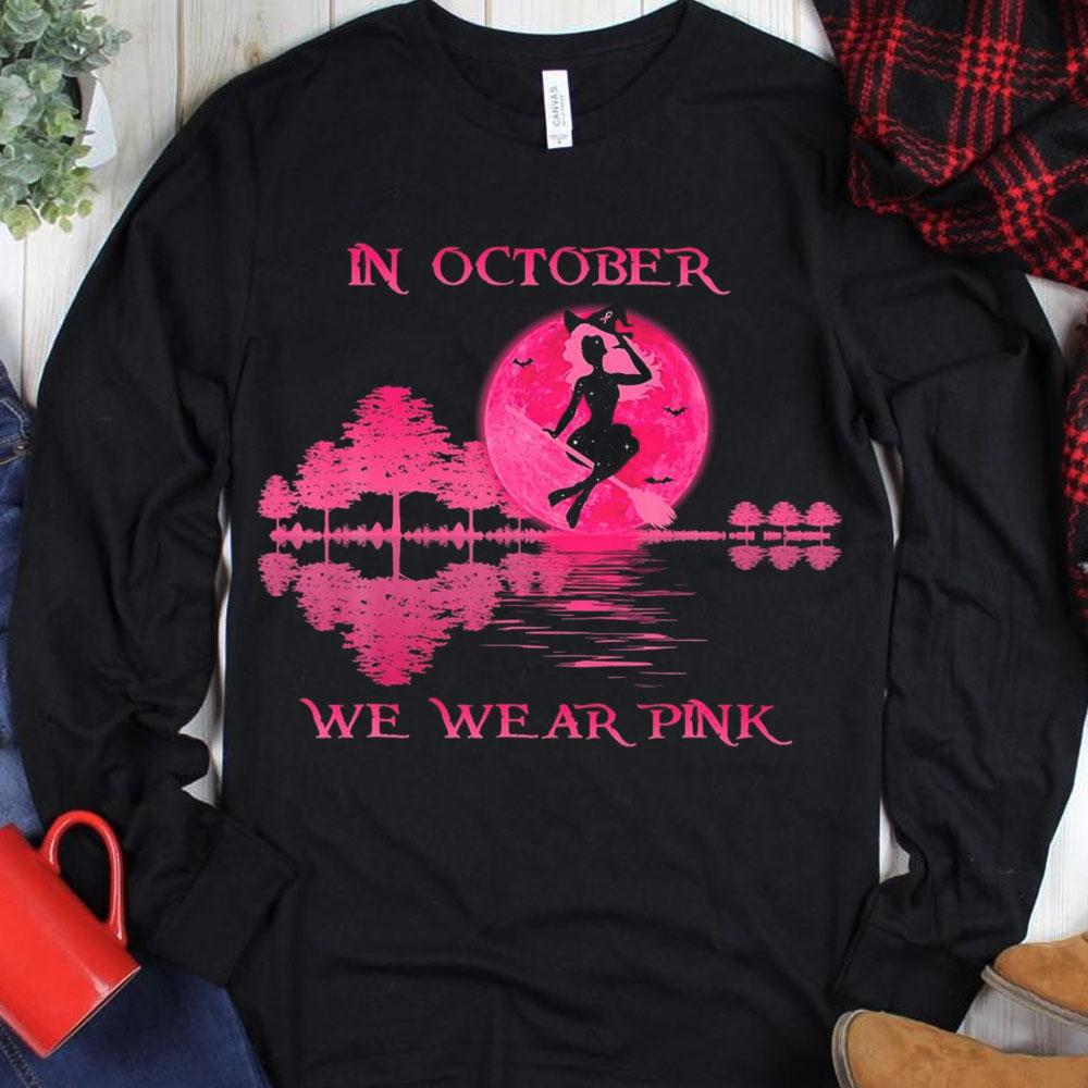 In October We Wear Pink Halloween Breast Cancer Hoodie, Shirt