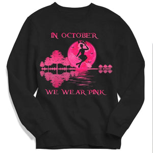 En octubre usamos sudadera y camiseta rosa para Halloween contra el cáncer de mama