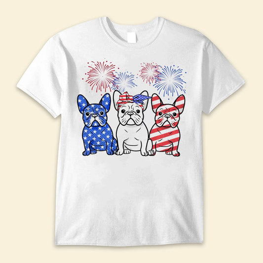 Camisetas de bulldog del Día de la Independencia del 4 de julio
