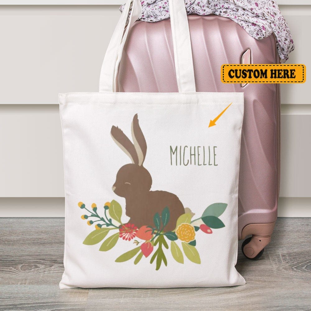 Personalized Bunny Tote Bag