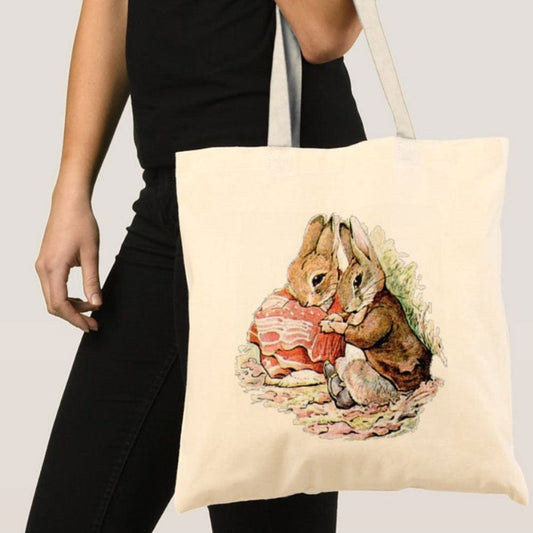 Bolsa de mano tejida con forma de conejito