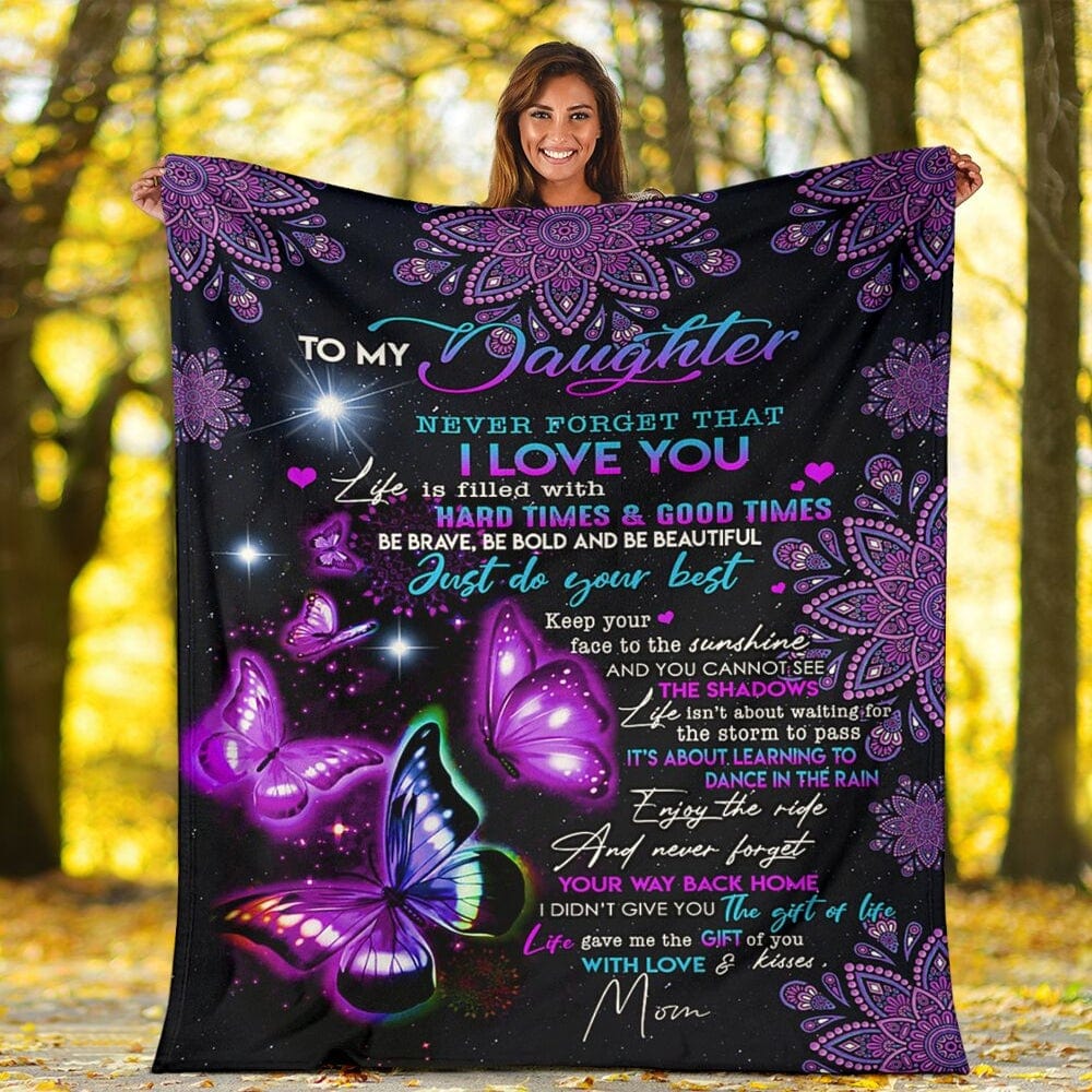 Para mi hija, con amor de mamá, manta de mariposa de vellón y sherpa