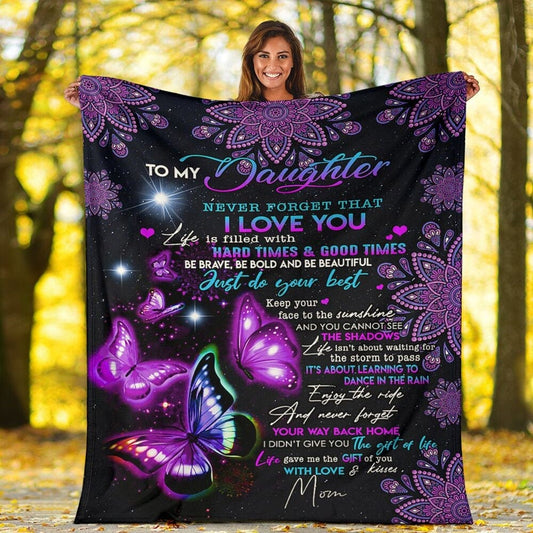 Para mi hija, con amor de mamá, manta de mariposa de vellón y sherpa