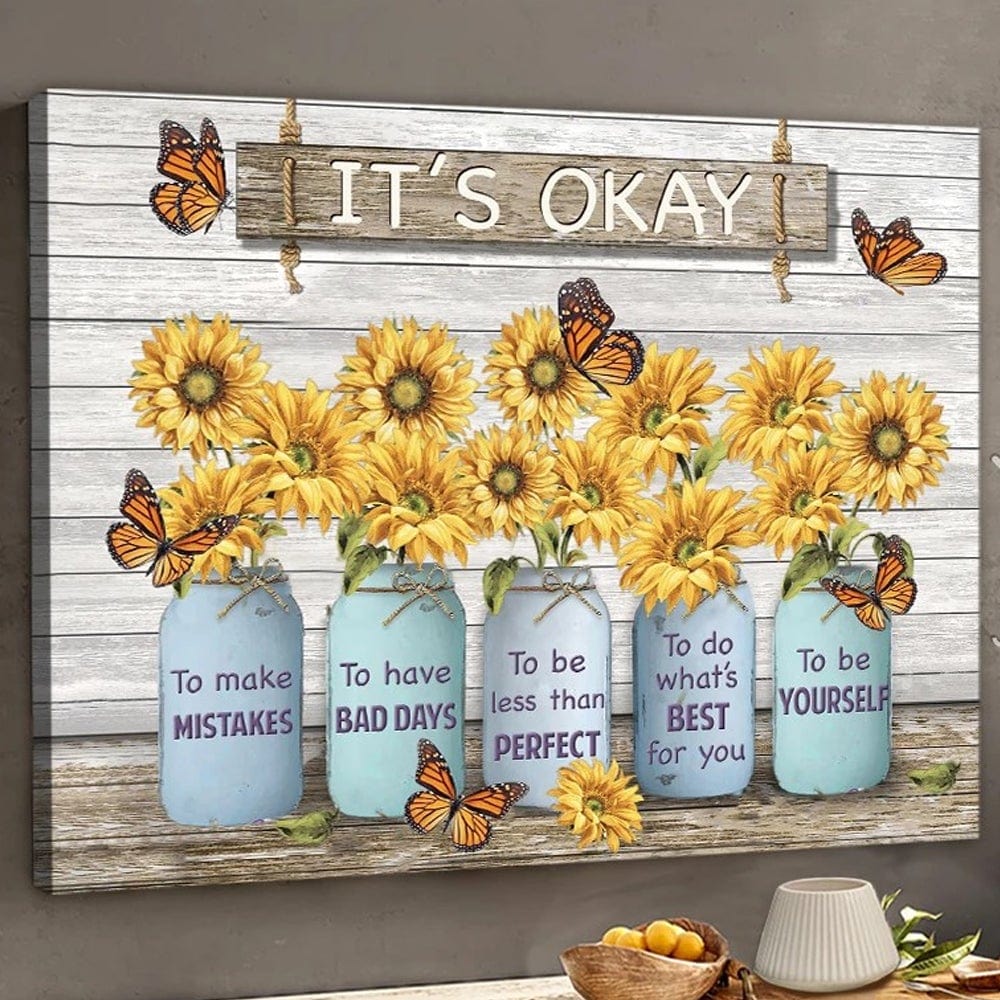 Está bien cometer errores. Póster de mariposa, lienzo