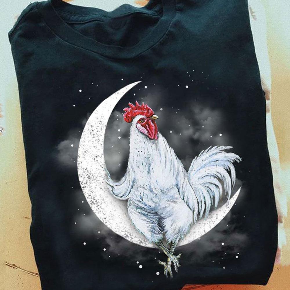 Chicken On Moon Shirts