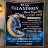 To My Grandson Love From Grandpa Dragon Blanket Fleece & Sherpa