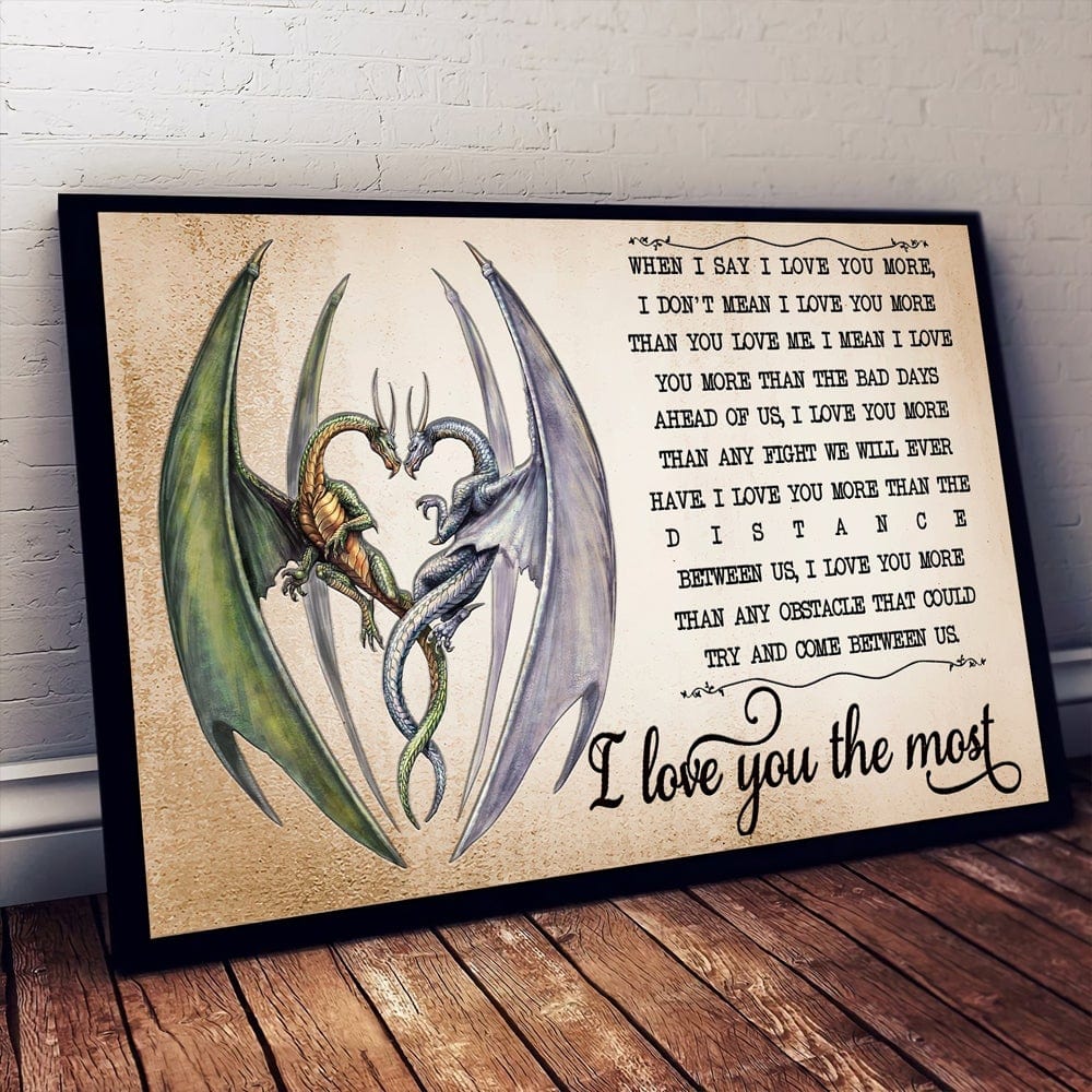 I Love You The Most Dragon Poster, Canvas