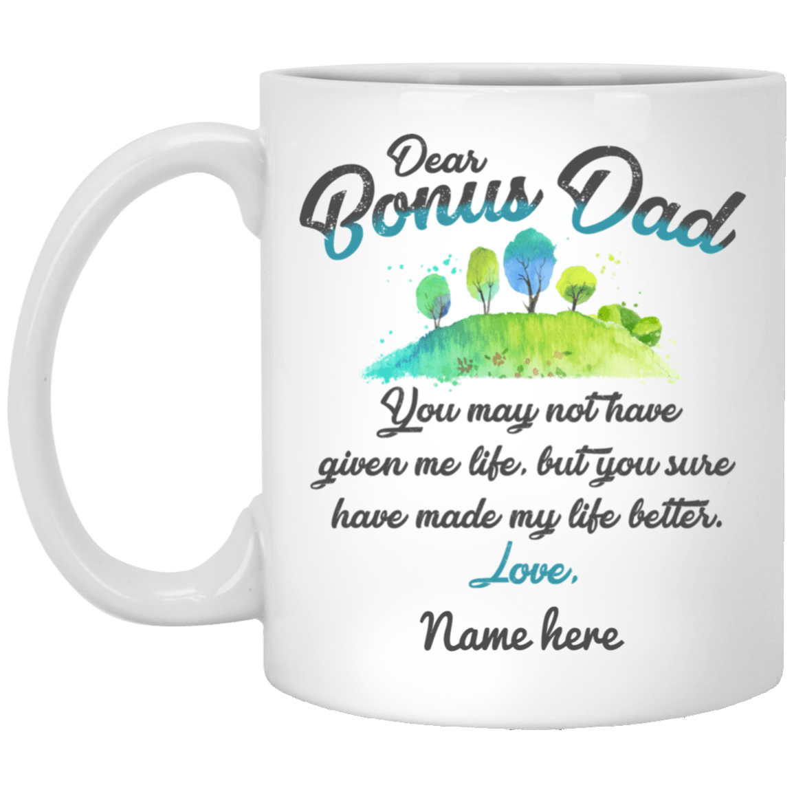 Personalized Dear Bonus Dad, Stepdad Father's Day Mug