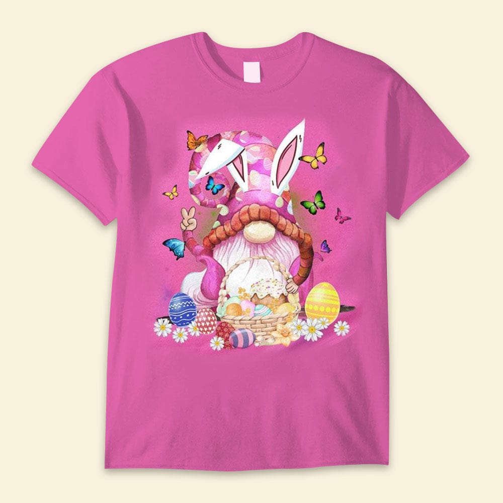 Camisetas de Pascua con gnomos que buscan huevos