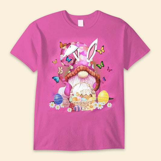 Camisetas de Pascua con gnomos que buscan huevos