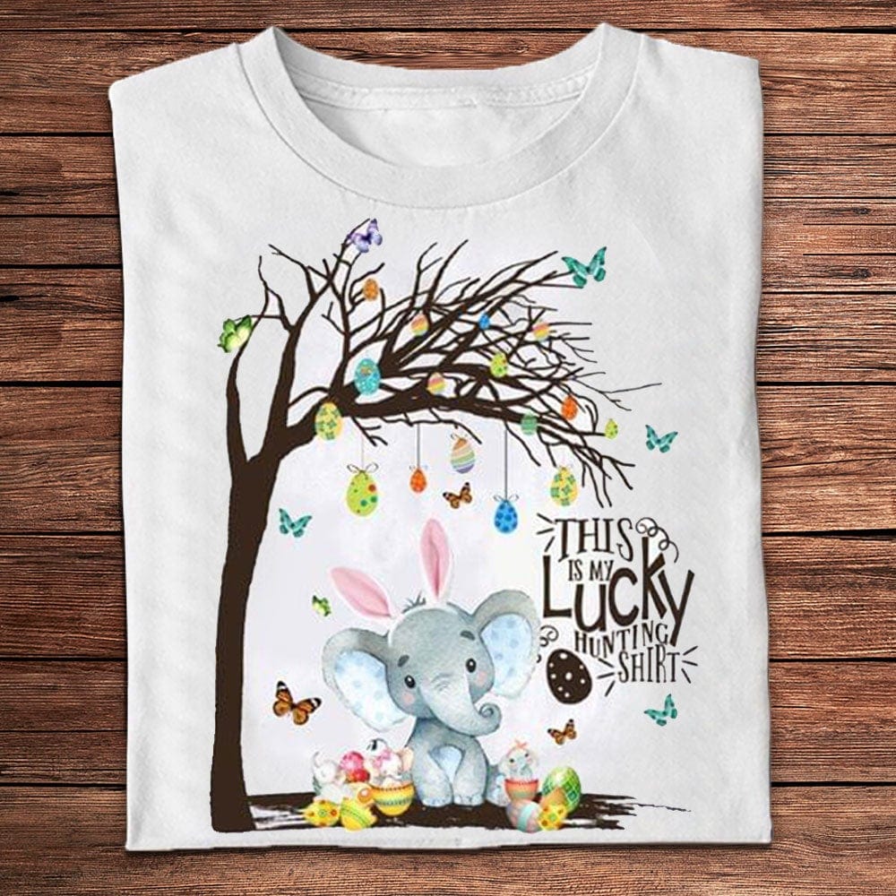 This Is My Lucky Hunting Eggs Elephant Easter Shirts
