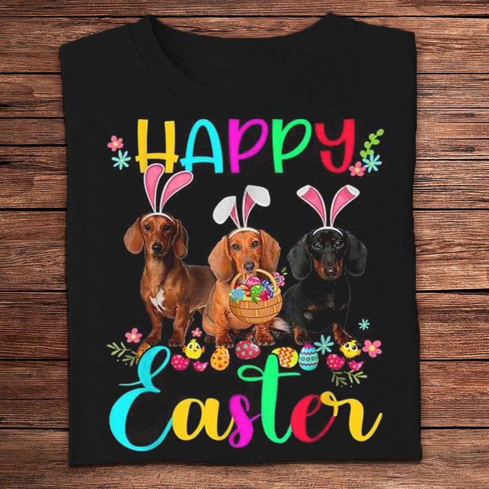 Camisetas de feliz Pascua con Dachshund