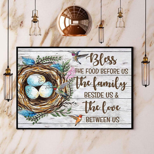 Bendice la comida que tenemos delante La familia que está a nuestro lado Póster de Pascua, lienzo