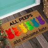 All Peeps Are Welcome Here Bunny Easter Doormat