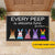 Every Peep Is Welcome Here Personalized Easter Doormat