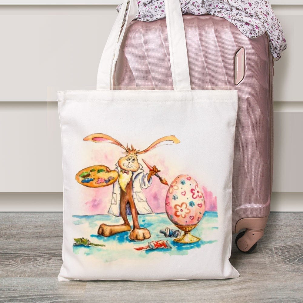 Bunny Painting Happy Easter Tote Bag