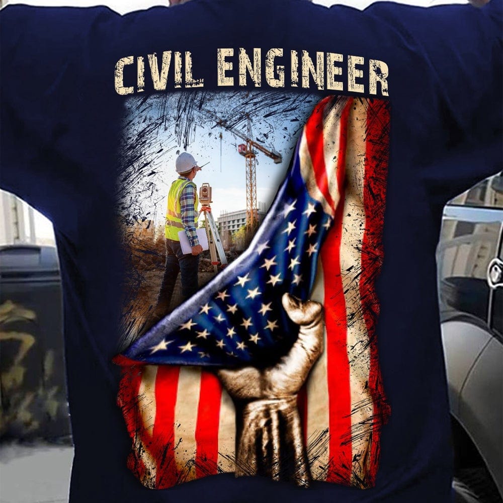 Civil Engineer American Flag Shirts