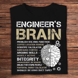 Camisetas con el cerebro del ingeniero