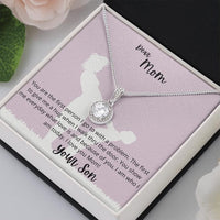 Dear Mom Necklace From Son - You Are The First Person I Go To With A Problem I Love You Mom
