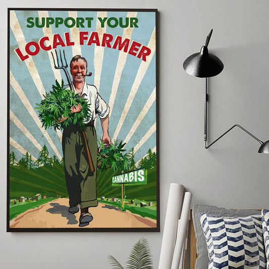 Póster y lienzo "Apoya a tu agricultor local"