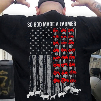 So God Made A Farmer American Flag Shirts