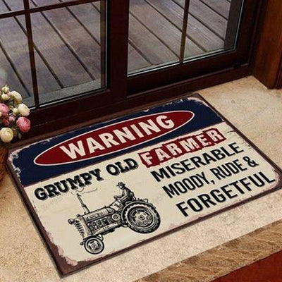 Warning Grumpy Old Farmer Doormat