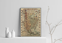 Native American Map Poster, Canvas