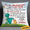 To My Grandson Love From Grandma Personalized Pillow