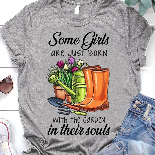 Algunas niñas nacen con el jardín en el alma Camisetas de jardinería