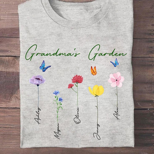 Camisetas de jardinería personalizadas del jardín de la abuela