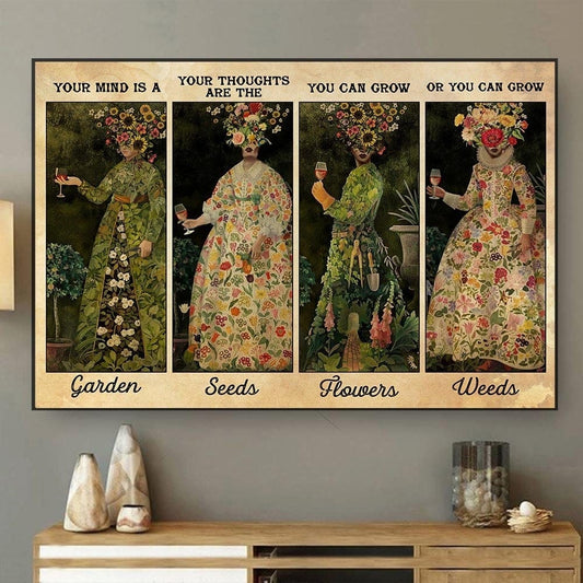 Póster de jardinería Tu mente es un jardín, lienzo