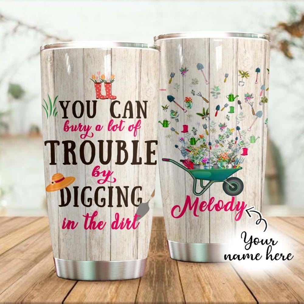 Puedes enterrar muchos problemas cavando en la tierra Vaso de jardinería personalizado