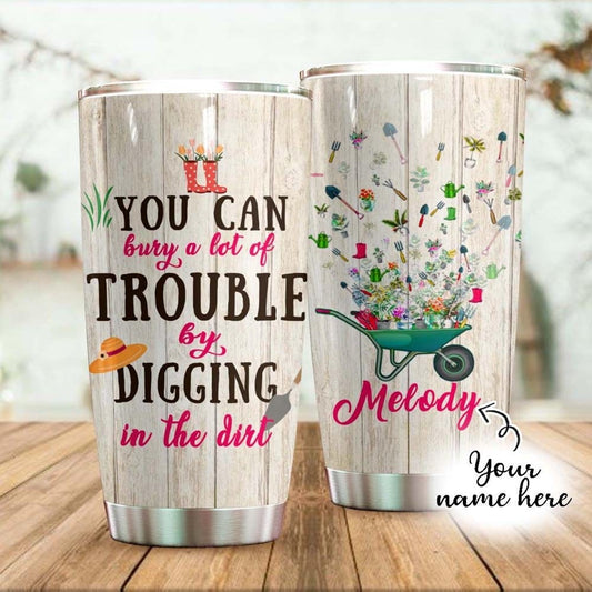 Puedes enterrar muchos problemas cavando en la tierra Vaso de jardinería personalizado