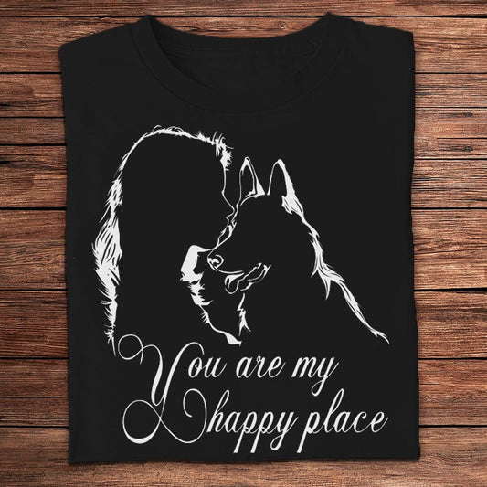 Camisetas de pastor alemán "Eres mi lugar feliz"