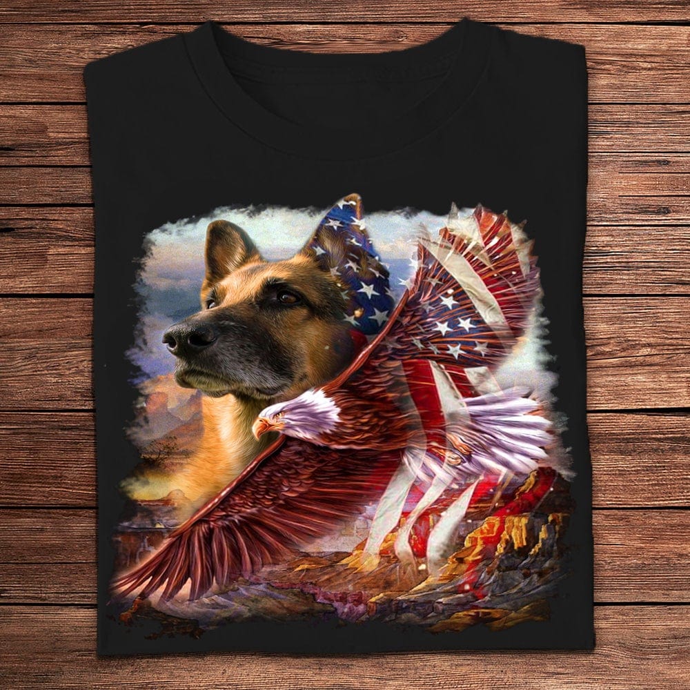 American Flag German Shepherd & Eagle Shirts