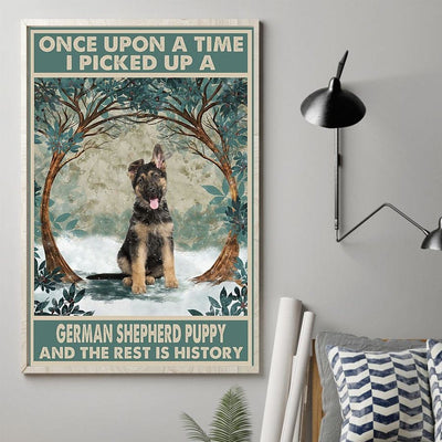 Once Upon A Time I Picked Up A German Shepherd Puppy Poster, Canvas