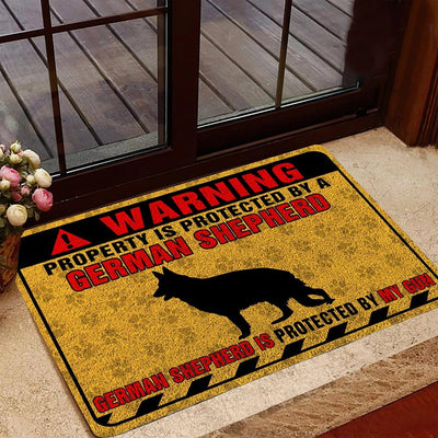 Warning Property Is Protected By German Shepherd Doormat