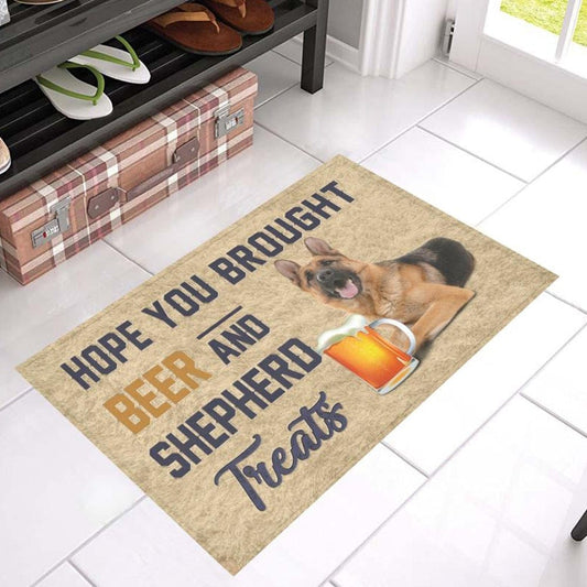 Hope You Brought Beer & German Shepherd Treats Doormat